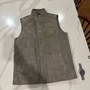 New PETER MILLAR CROWN CRAFTED Gray VANTAGE SUEDE QUILTED Men's Vest M